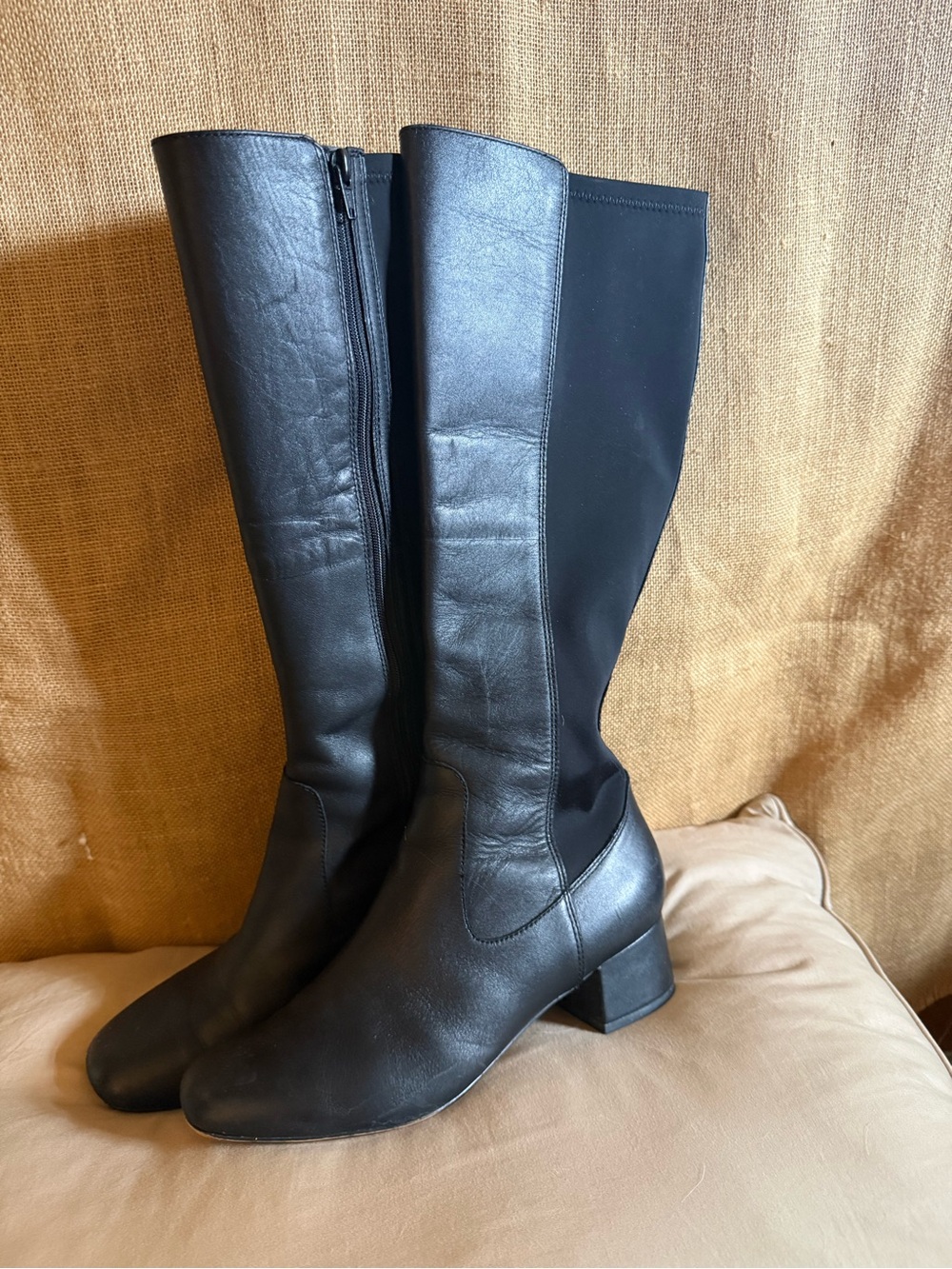 Clark’s Classic Black Mid-Heel Women's Riding Boots